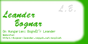leander bognar business card
